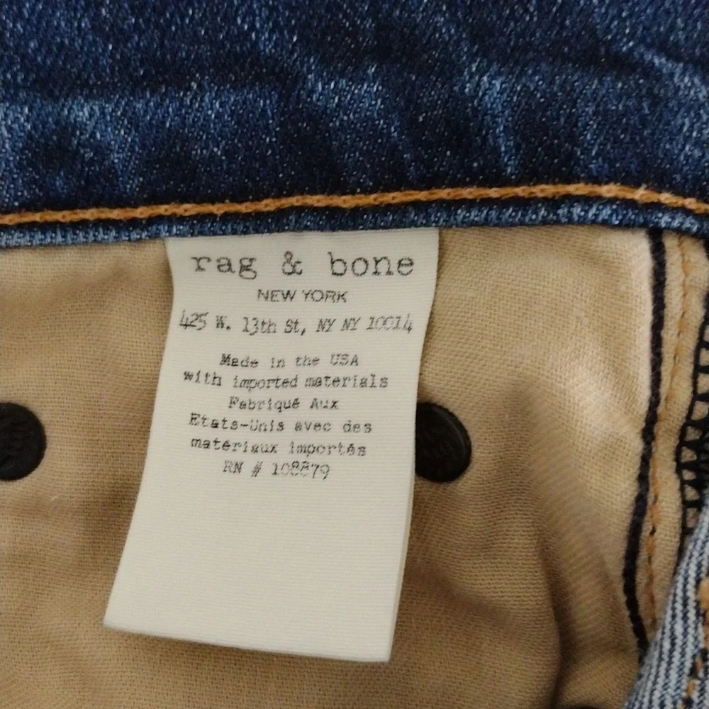 Rag & bone keiko cuff dre Jeans raw hem Women's Size 26 Dark Wash Pre-owned - Picture 9 of 14